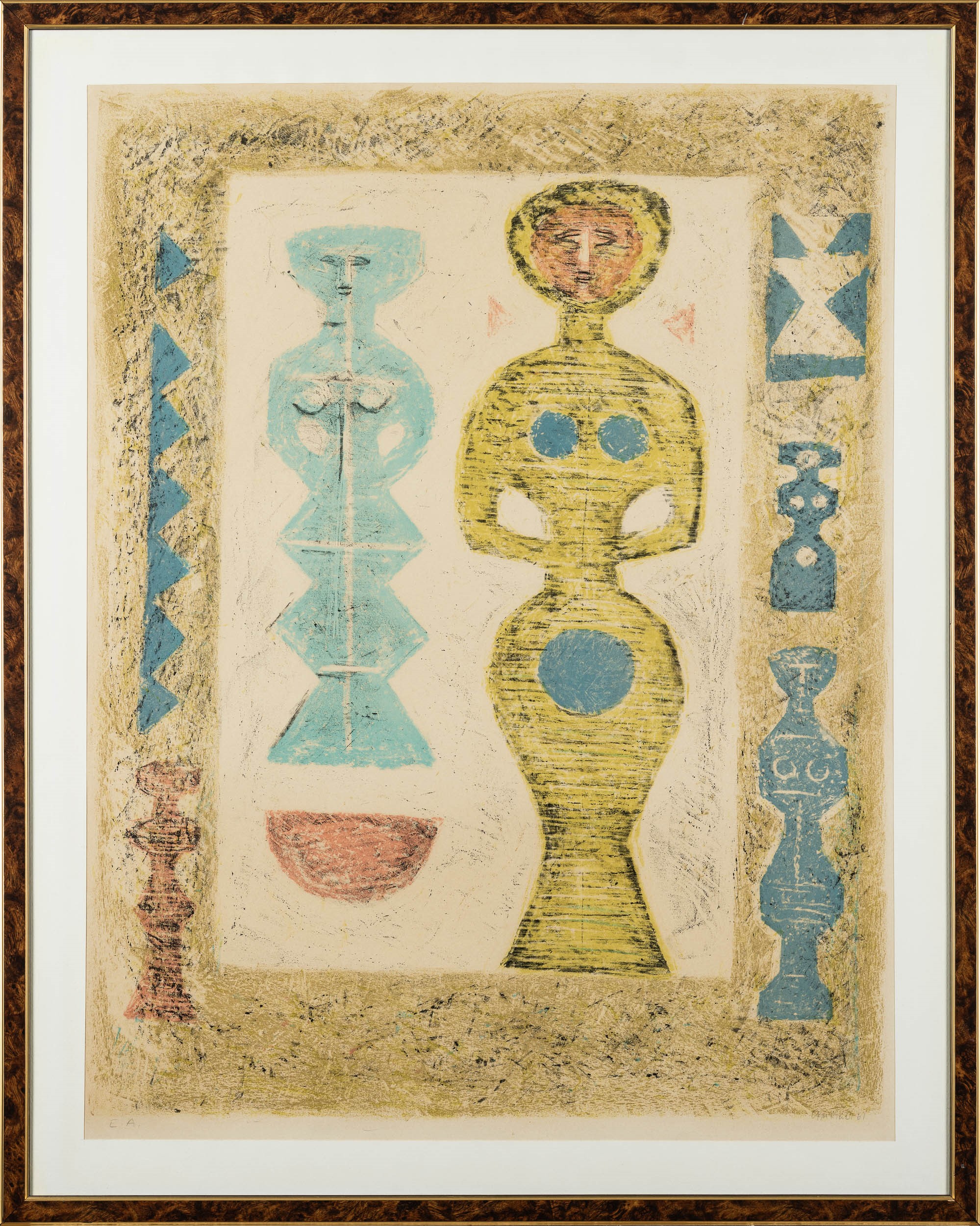 Massimo Campigli - L'idole, litografia, 1961