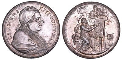 CLEMENTE XIII (Carlo Rezzonico), Medaglia in argento, Premio Accademia di San Luca