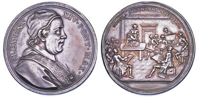 Clemente XIV (Gian Vincenzo Antonio Ganganelli), Medaglia in argento, 1769-1774