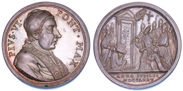 STATO PONTIFICIO. PIO VI (Giannangelo Braschi), 1775-1799. Medaglia in argento 1775/(A.I). Anno Giubilare.