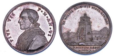 Pio VII, Medaglia annuale in argento 1805/A commemorativa dell'attraversamento del Ponte Molle