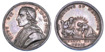 Pio VII, Medaglia in argento: La Lavanda dei piedi del Giovedì Santo (1803)
