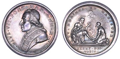 PIO VII, Medaglia in argento, 1809 - La Lavanda dei piedi del Giovedì Santo