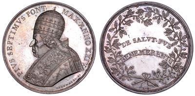 PIO VII, Medaglia in argento Benemerenti - Salute pubblica (1823)