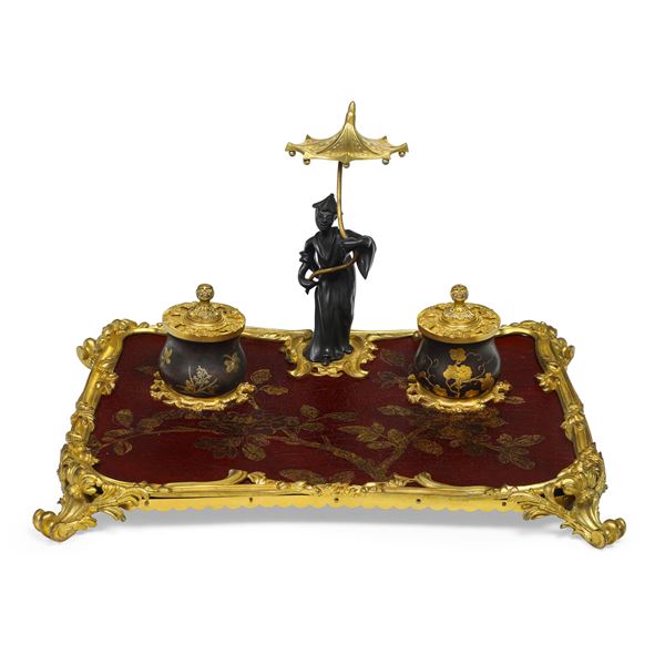 Servizio da scrittoio a chinoiserie. Francia, XIX secolo