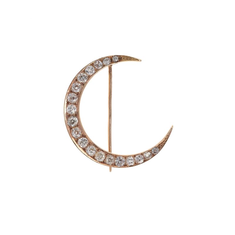 Old-cut diamond and low-karat gold brooch  - Auction Fine Jewellery - Cambi Casa d'Aste