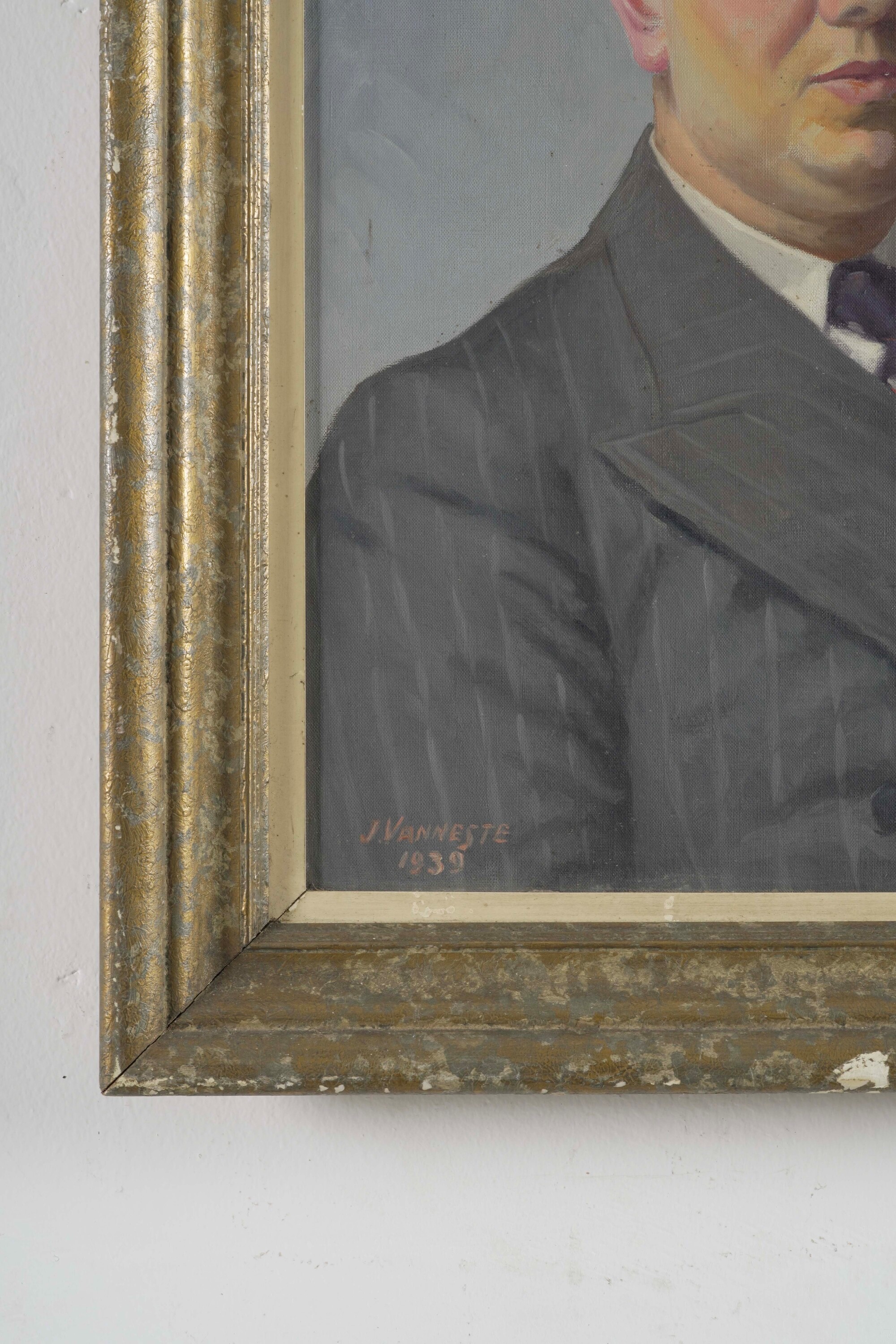 J. Vanneste, Ritratto maschile, olio su tela