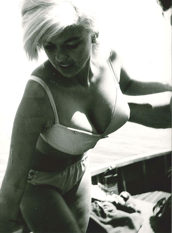 lotto di quattro fotografie Jayne Mansfield e Mickey Hargitay a Portofino