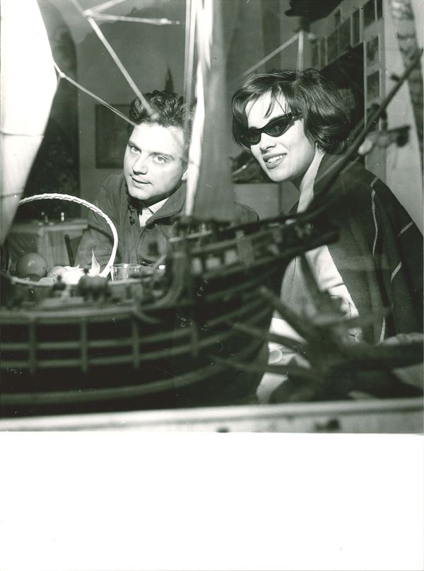 Autore Sconosciuto - lotto di due fotografie Franco Interlenghi e Antonella Lualdi a Portofino