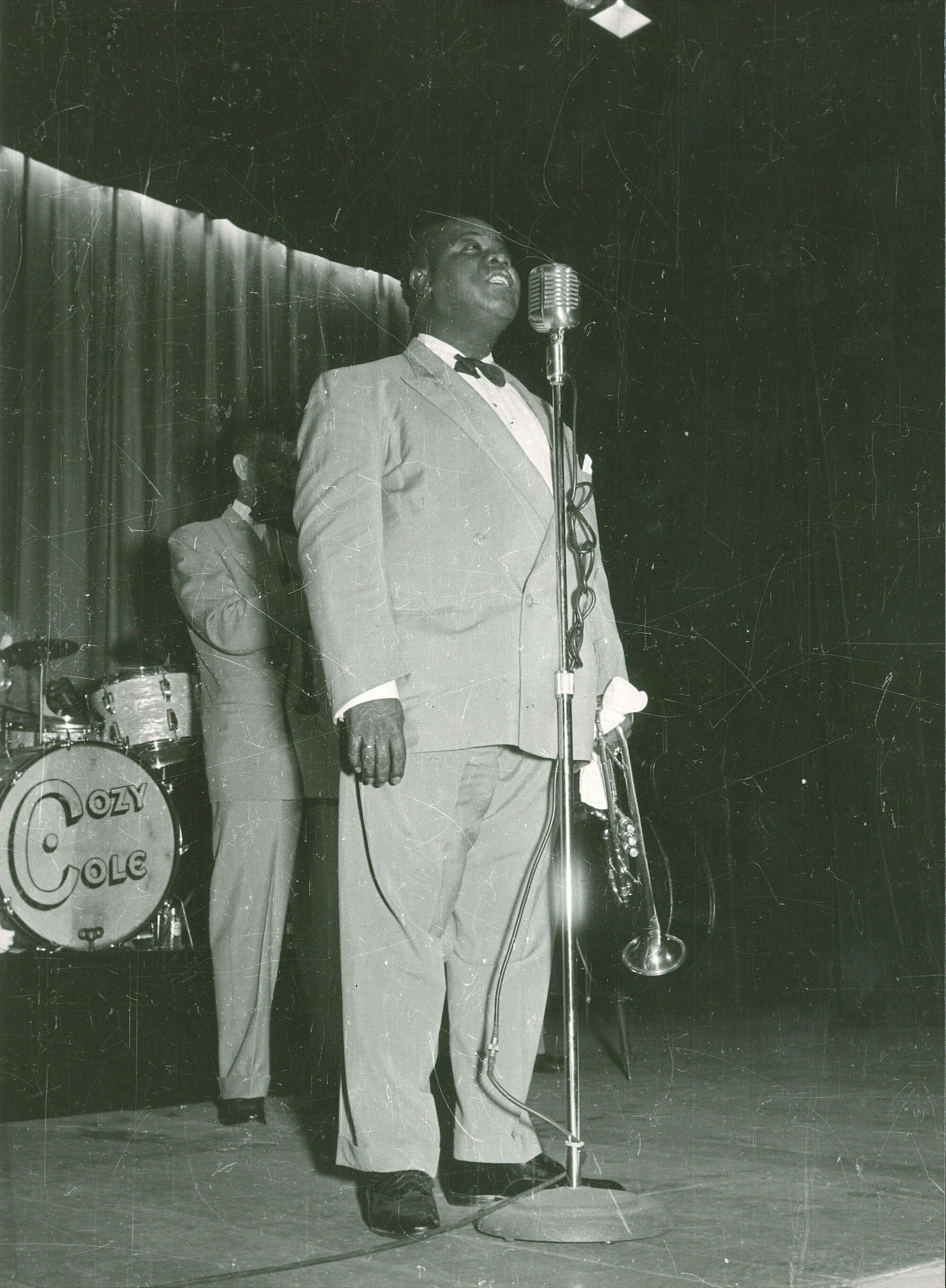 lotto di quattro fotografie Louis Armstrong a Genova