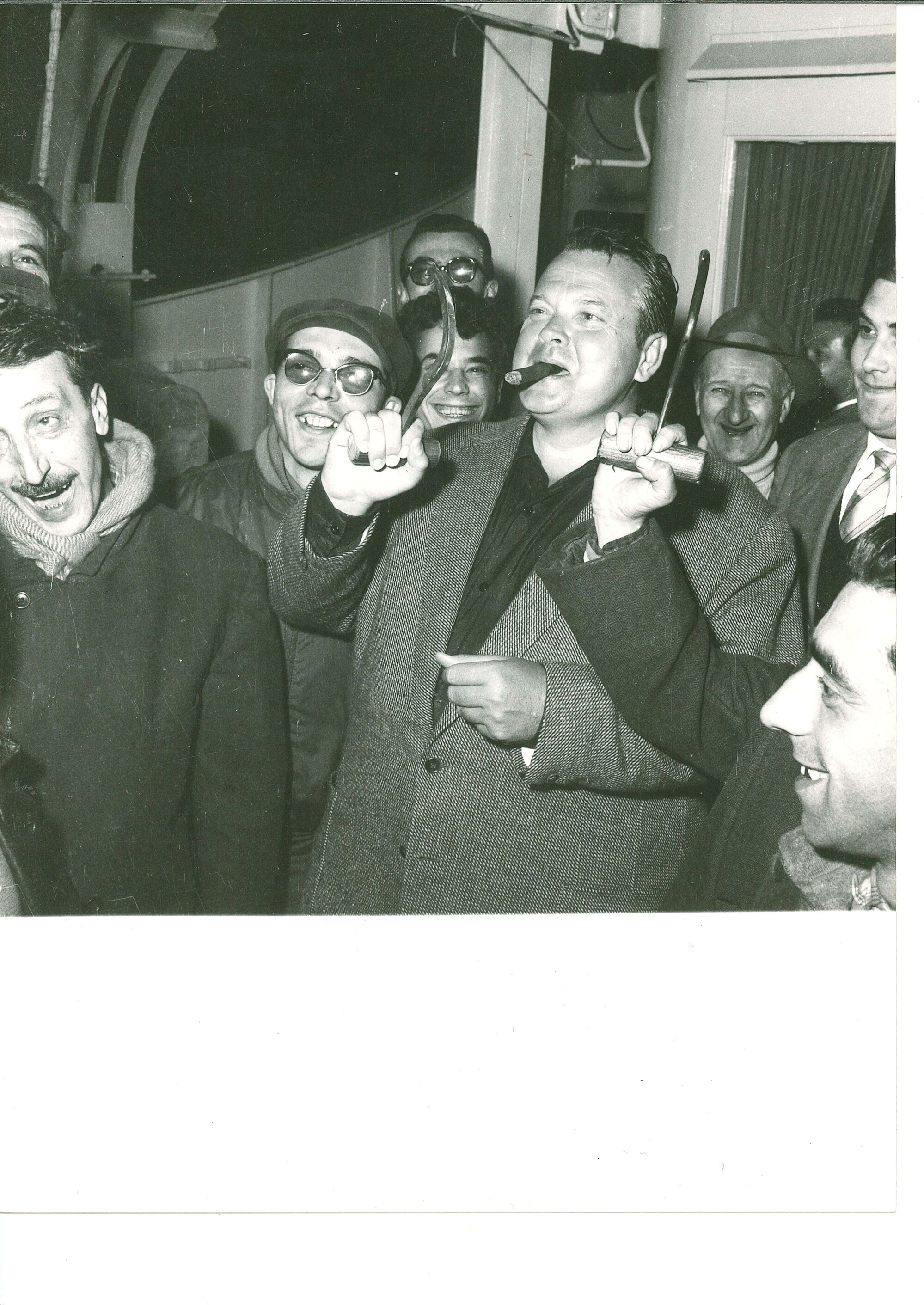 lotto di tre fotografie Orson Welles a Genova