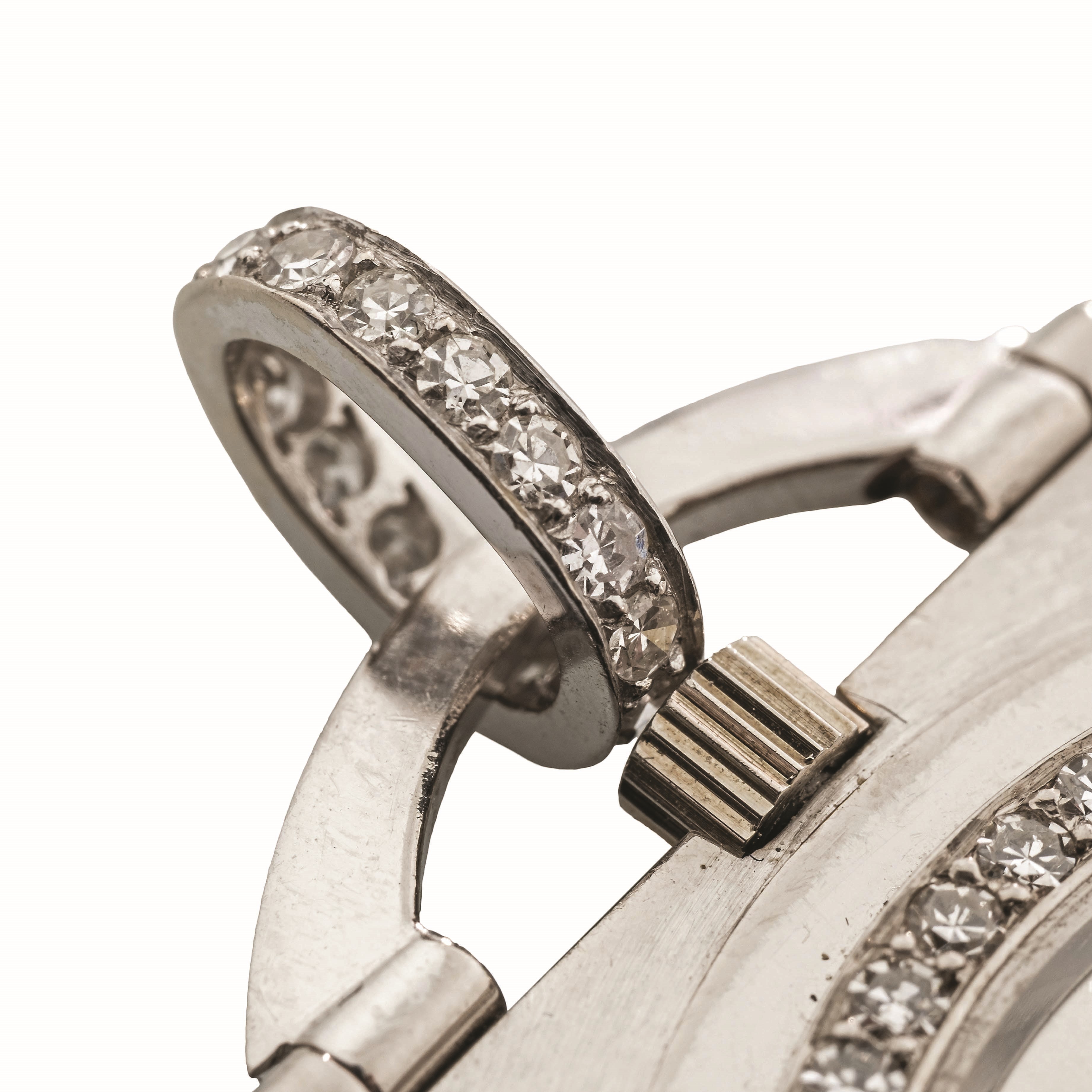 Vacheron & Constantin - Orologio da tasca in oro bianco 18k con diamanti, circa 1960