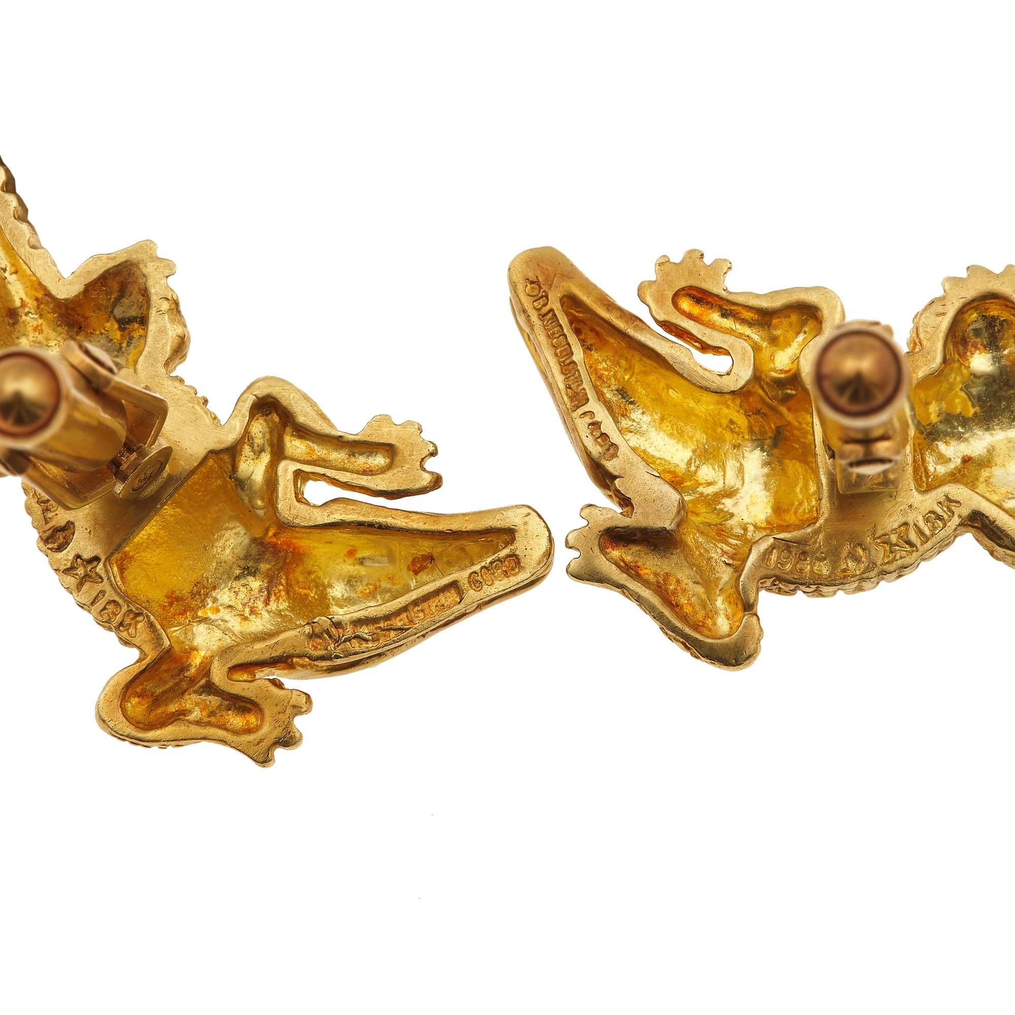 Kieselstein-Kord, Bottoni da polso 'Alligatori', oro giallo 750/1000