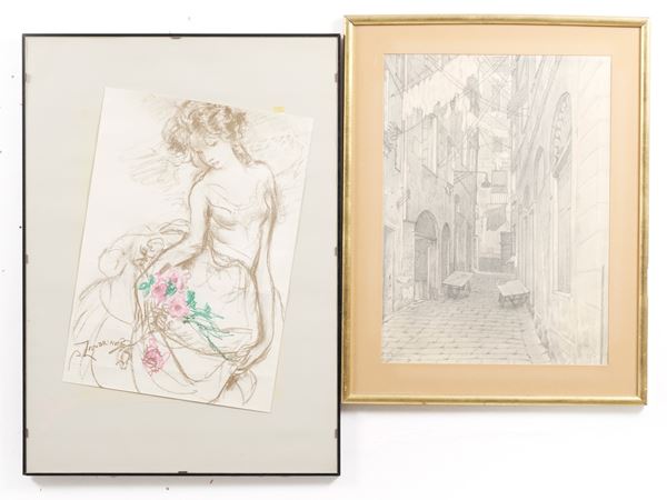 Due disegni di Armando Barabino e Adelina Zandrino