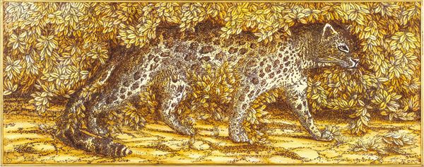 Pannello con decoro serigrafato.