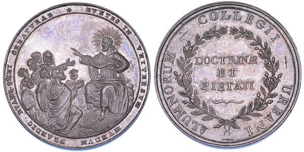 STATO PONTIFICIO. PIO VII (Barnaba Chiaramonti), 1800-1823. Medaglia in argento s.d. (attribuibile a Pio VII). Associazione alunni accademia San Luca.