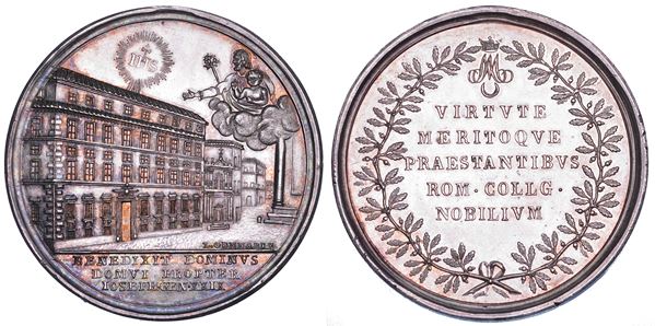 STATO PONTIFICIO. PIO VII (Barnaba Chiaramonti), 1800-1823. Medaglia in argento s.d. (attribuibile a Pio VII). Pontificio Collegio Urbano Roma.