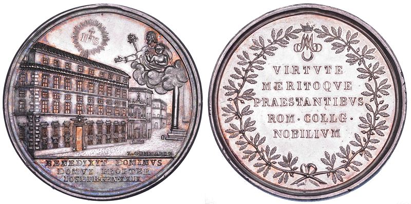 STATO PONTIFICIO. PIO VII (Barnaba Chiaramonti), 1800-1823. Medaglia in argento s.d. (attribuibile a Pio VII). Pontificio Collegio Urbano Roma.  - Auction Numismatics - Cambi Casa d'Aste