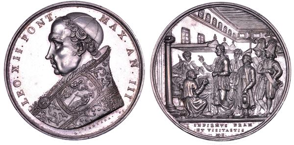 STATO PONTIFICIO. LEONE XII (Annibale Sermattei della Genga), 1823-1829. Medaglia annuale in argento 1826/A. III. Provvedimenti a favore della sanità pubblica.