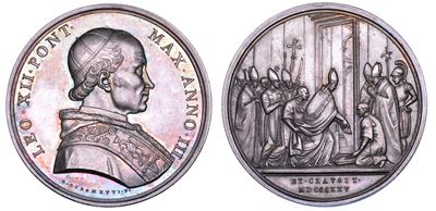 Annibale Sermattei della Genga, Medaglia in argento del Pontefice Leone XII, Chiusura Porta Santa...