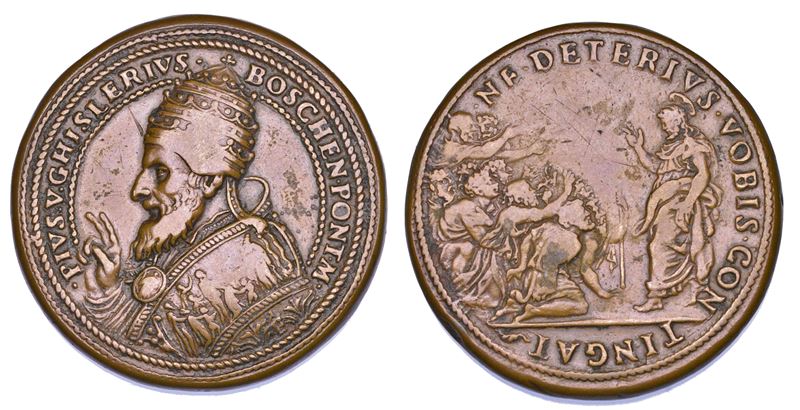 STATO PONTIFICIO. PIO V (Antonio Ghislieri), 1566-1572. Medaglia in bronzo (1566). Giubileo straordinario del 1566.  - Auction Numismatics - Cambi Casa d'Aste