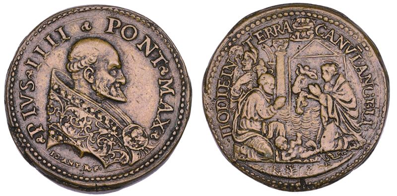 STATO PONTIFICIO. PIO V (Antonio Ghislieri), 1566-1572. Medaglia in bronzo (1566). Elezione al pontificato.  - Auction Numismatics - Cambi Casa d'Aste