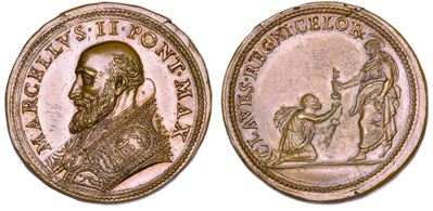 Marcello II, Medaglia in bronzo del Pontificato (1555)