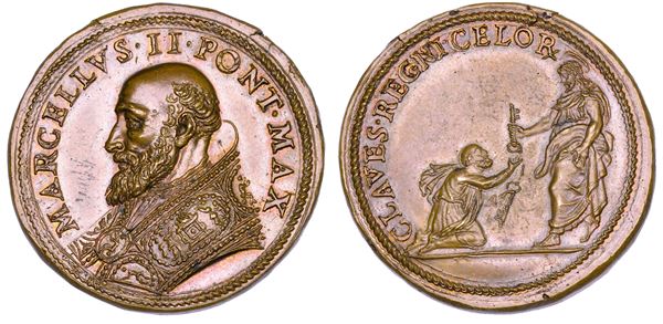 STATO PONTIFICIO. MARCELLO II (Marcello Cervini), 9 aprile - 1 maggio 1555. Medaglia in bronzo.