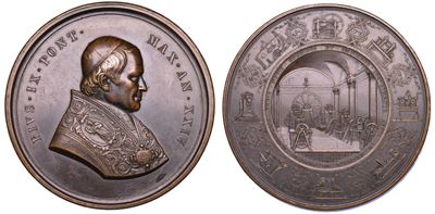 PIO IX, Medaglia in bronzo di massimo modulo (1869) - Rinnovamento della zecca pontificia