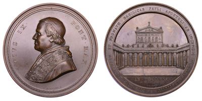 Pio IX, Medaglia in bronzo, 1865