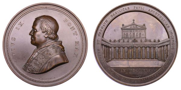 STATO PONTIFICIO. PIO IX (Giovanni Maria Mastai Ferretti), 1846-1878. Medaglia in bronzo 1865.