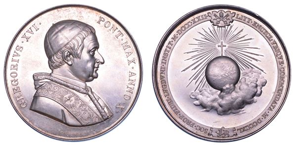 STATO PONTIFICIO. GREGORIO XVI (Bartolomeo Alberto Cappellari), 1831-1846. Medaglia in 1840/A. X. Società di Propaganda Fide.