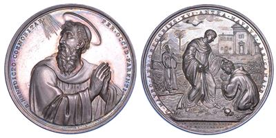 Gregorio XVI (Bartolomeo Alberto Cappellari), Medaglia in argento, Visita al'Ospizio Apostolico d...