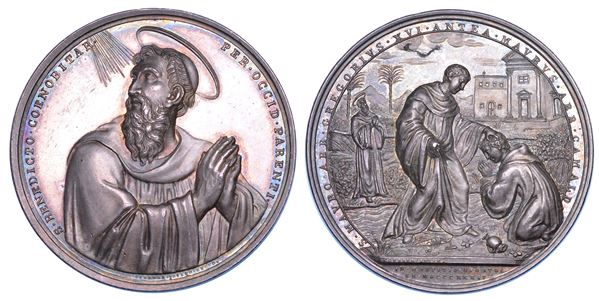 STATO PONTIFICIO. GREGORIO XVI (Bartolomeo Alberto Cappellari), 1831-1846. Medaglia in argento 1834/A. IV. Visita del Pontefice all'Ospizio Apostolico del San Michele a Roma.