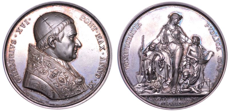 STATO PONTIFICIO. GREGORIO XVI (Bartolomeo Alberto Cappellari), 1831-1846. Medaglia in argento 1841/A. XI.  - Asta Numismatica - Cambi Casa d'Aste