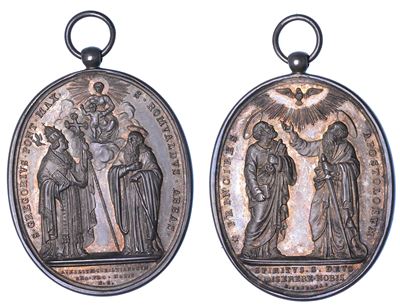 Nicolò Cerbara, Medaglia in argento dedicata a Gregorio XVI (Bartolomeo Alberto Cappellari), 1831...