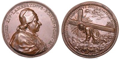 Benedetto XIV (Prospero Lorenzo Lambertini), Medaglia in bronzo, 1740-1758