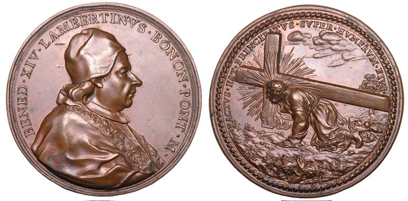 STATO PONTIFICIO. BENEDETTO XIV (Prospero Lorenzo Lambertini), 1740-1758. Medaglia in bronzo s.d.  - Auction Numismatics - Cambi Casa d'Aste
