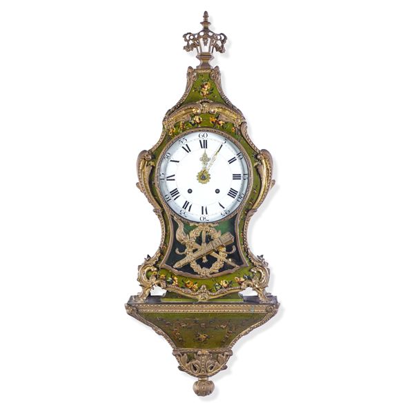 Orologio cartel con mensola. Svizzera, seconda metà XVIII secolo