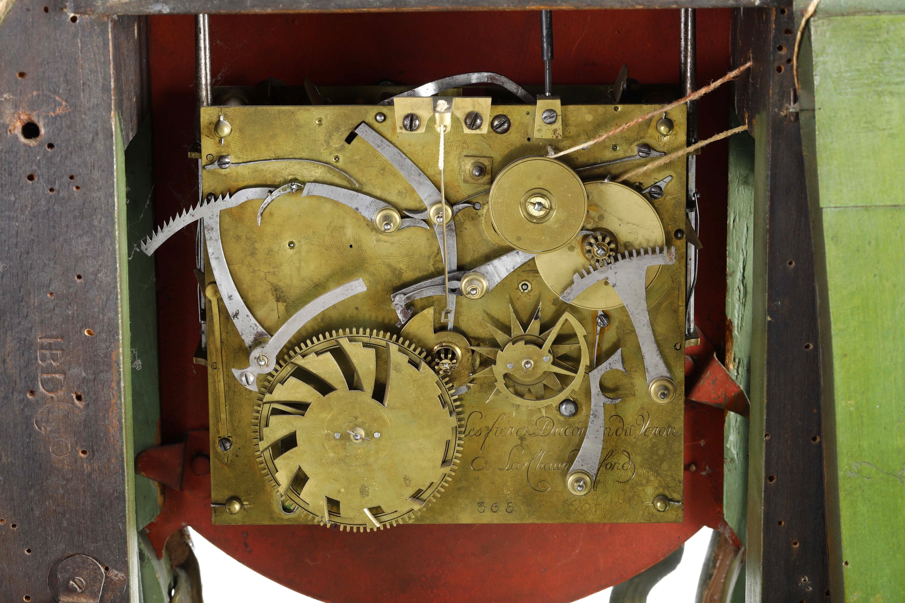 Les frères Ducommun dit Verron, Orologio cartel con mensola e pendolo a filo (Svizzera, seconda m...