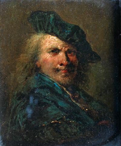 Ritratti di gentiluomini con cappellaccio, olio su tavoletta