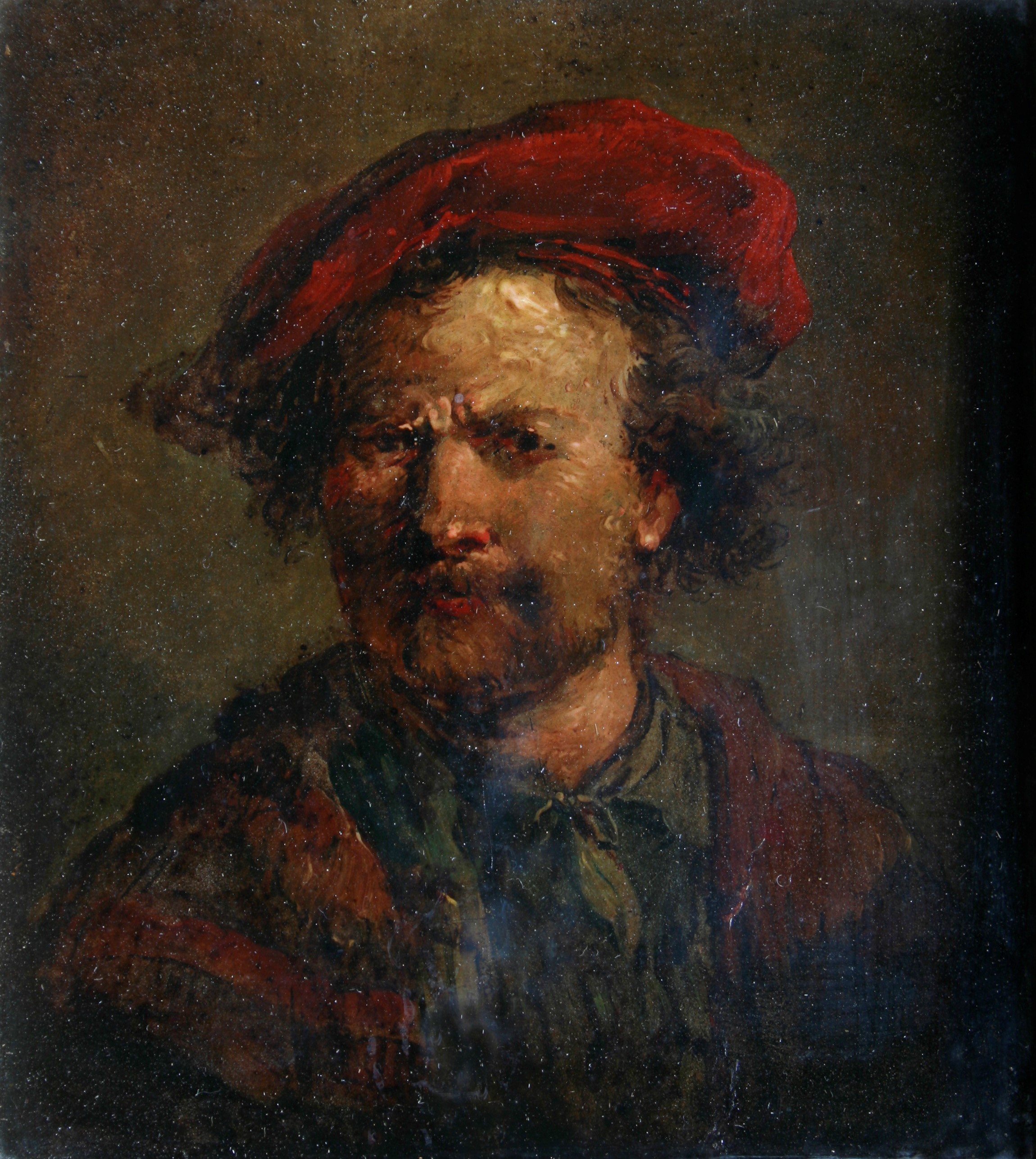 Christian Wilhelm Ernst Dietrich - Ritratti di gentiluomini con cappellaccio, olio su tavoletta