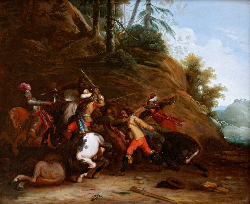 Pieter Snayers : Assalto nel bosco  - olio su tavola - Auction Old Master Paintings - Cambi Casa d'Aste