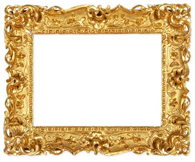 XIX secolo, Cornice in legno intagliato traforato e dorato