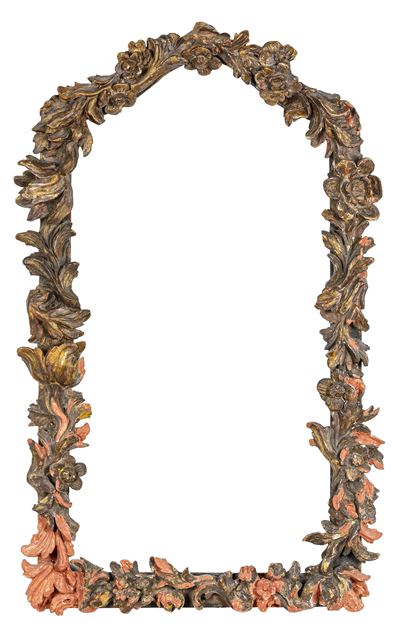Cornice sagomata, legno intagliato e dipinto, Italia XIX-XX secolo