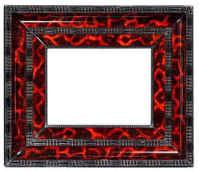 Cornice decorativa, legno intagliato ebanizzato con tarsie a effetto tartaruga (XIX-XX secolo)