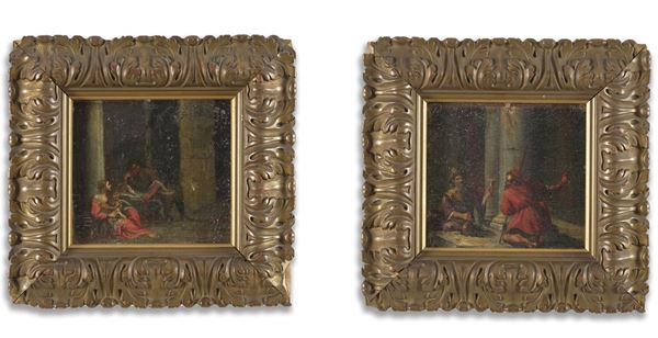 Coppia di piccoli dipinti, XVIII secolo