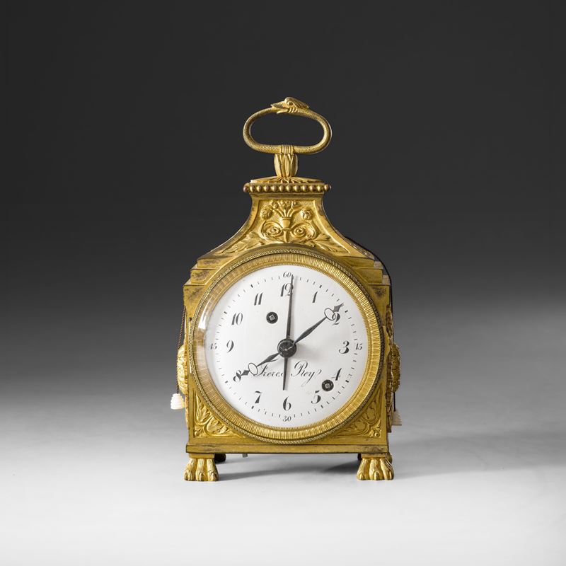 Orologio marescialla. Frères Rey, Parigi, XIX secolo  - bronzo dorato - Asta Fine Art Selection - Cambi Casa d'Aste