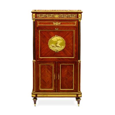 Francia, Secrétaire con scrittoio, palissandro e bronzi dorati, XIX secolo/XX secolo