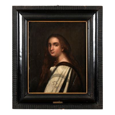 Scuola lombardo-veneta del XVI secolo, Ritratto di gentildonna, olio su tela
